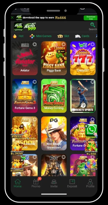Jeeto999 Interface