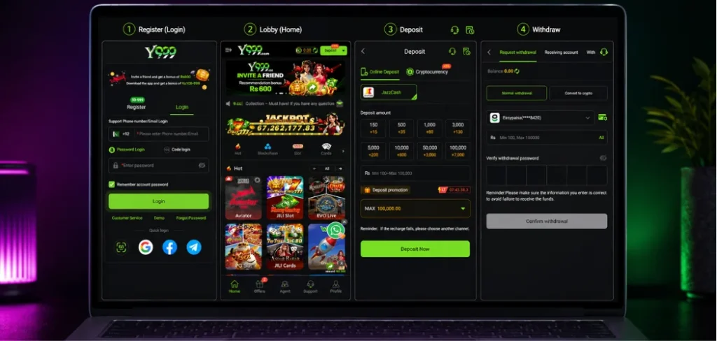 Y999 Game Real Images (Signup, Interface, Deposit, and Withdraw)